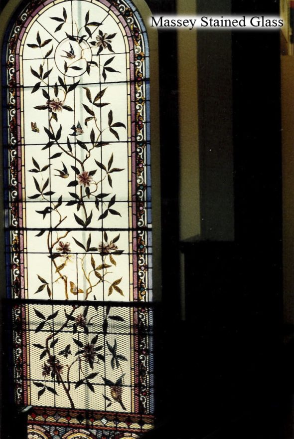 Stained glass window at Taylor Memorial Library