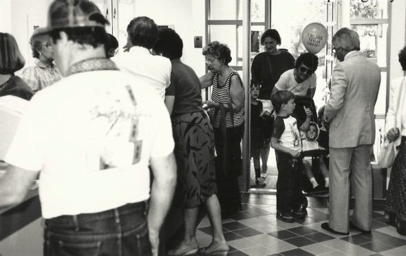 Taylor Memorial Library opening, June 24, 1985. Photo courtesy of Toronto Public Library.