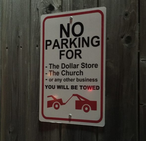 No parking signs